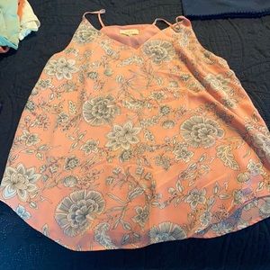 Loft tank top peach, white and black sz m